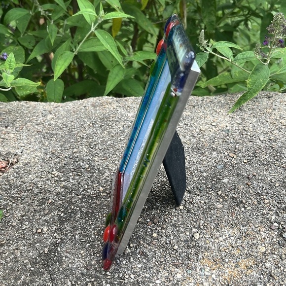 Me 2 U Fused Glass Mardi Gras Table Top Picture Frame by Kathy Hudson - Picture 6 of 7